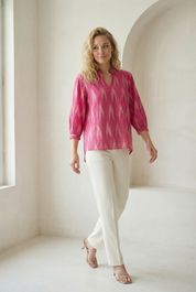 Berry Pink Ikat Top