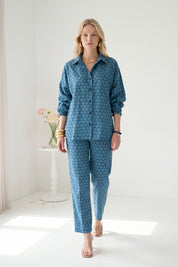 Blue Mosaic Batwing Co-ord Set