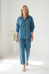 Blue Mosaic Batwing Co-ord Set