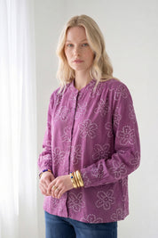 Purple Bandhani Bloom Shirt