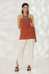 Maroon Strappy Kurti Set