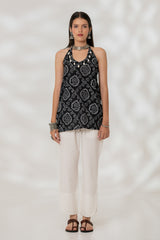 Black Bandhej Kurti Set