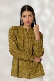 Green Bandhej Shirt