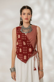 Maroon Wrap Top