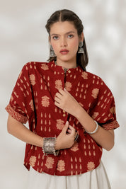 Maroon Drop Shoulder Shirt