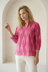 Berry Pink Ikat Top