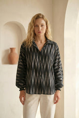 Charcoal Black Ikat Relaxed Shirt