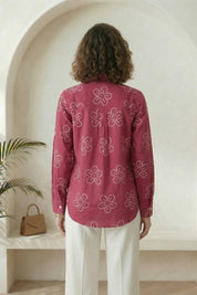 Dark Pink Bandhej Shirt