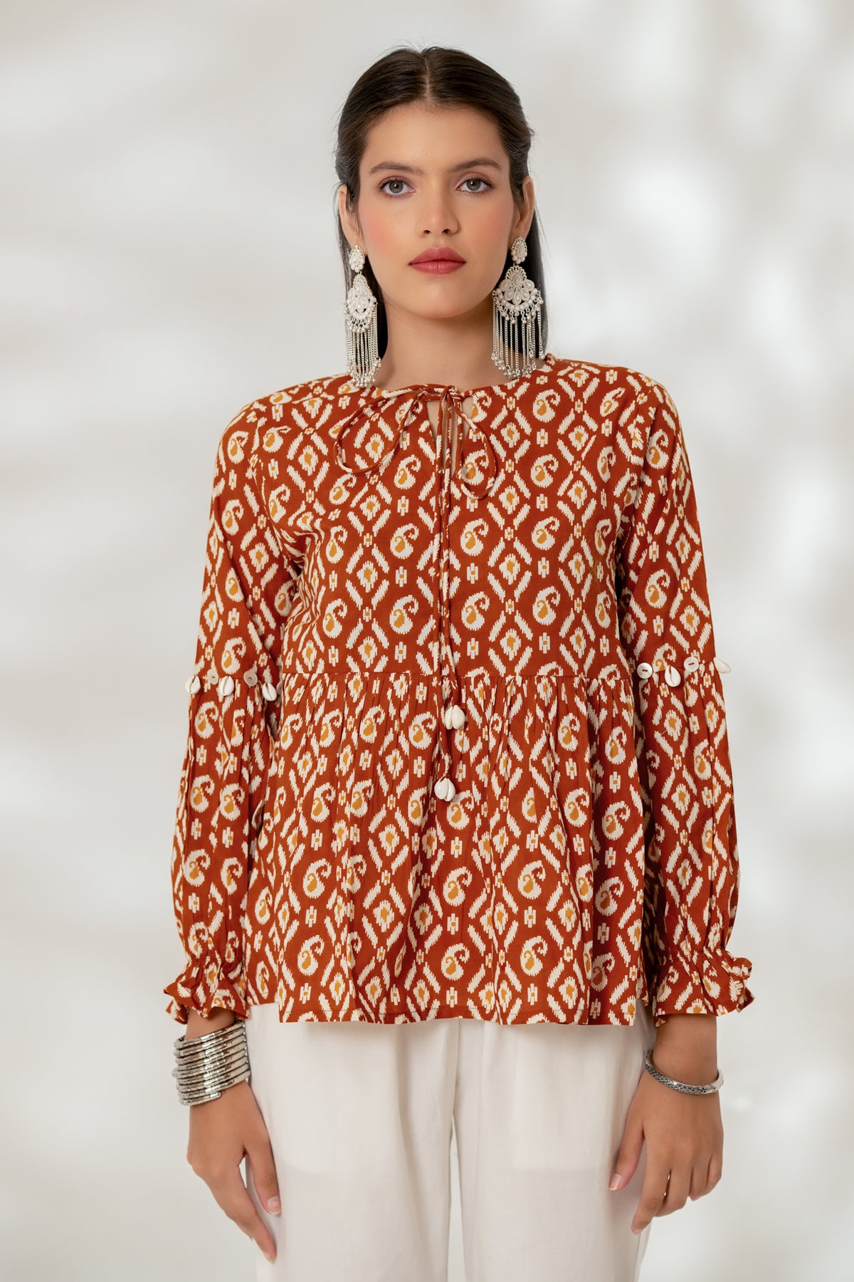 Rust Paisley Tunic Set
