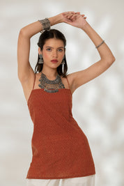 Maroon Strappy Kurti Set