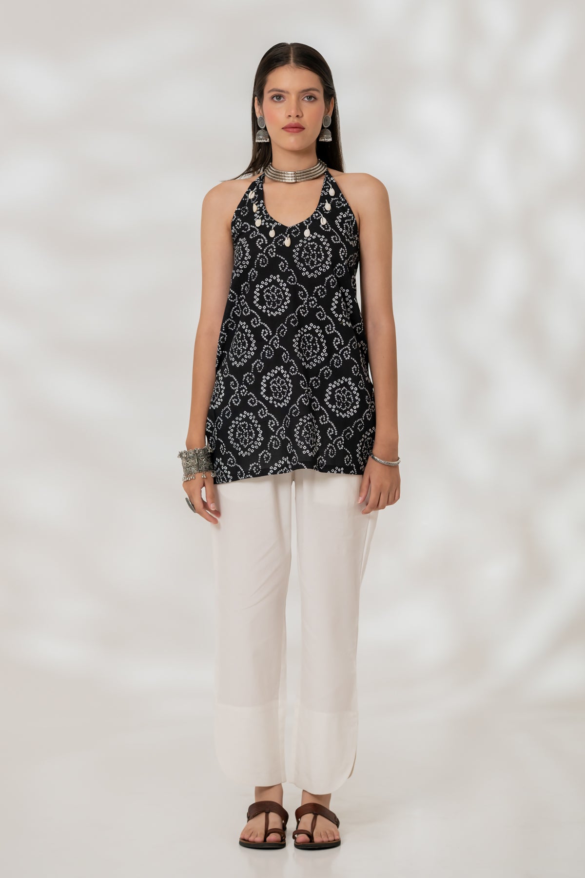 Black Bandhej Kurti