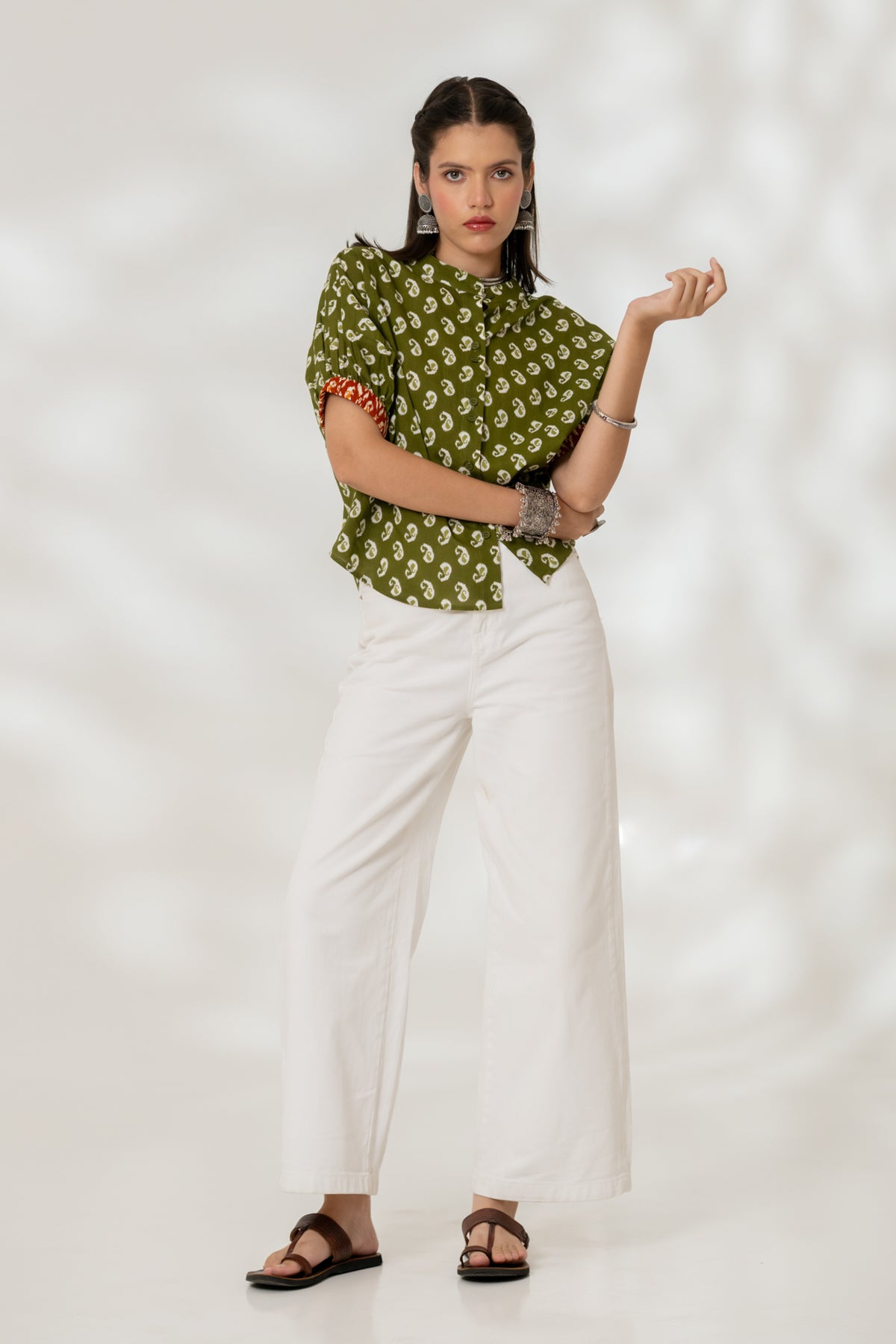 Olive Drop Shoulder Shirt