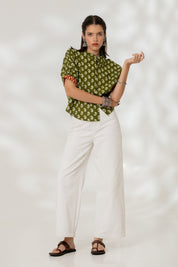 Olive Drop Shoulder Shirt
