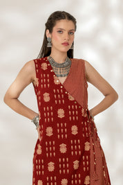 Maroon Wrap Dress