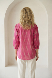 Berry Pink Ikat Top