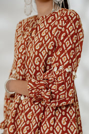 Rust Paisley Tunic Top