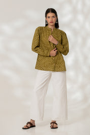 Green Bandhej Shirt