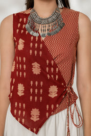 Maroon Wrap Top