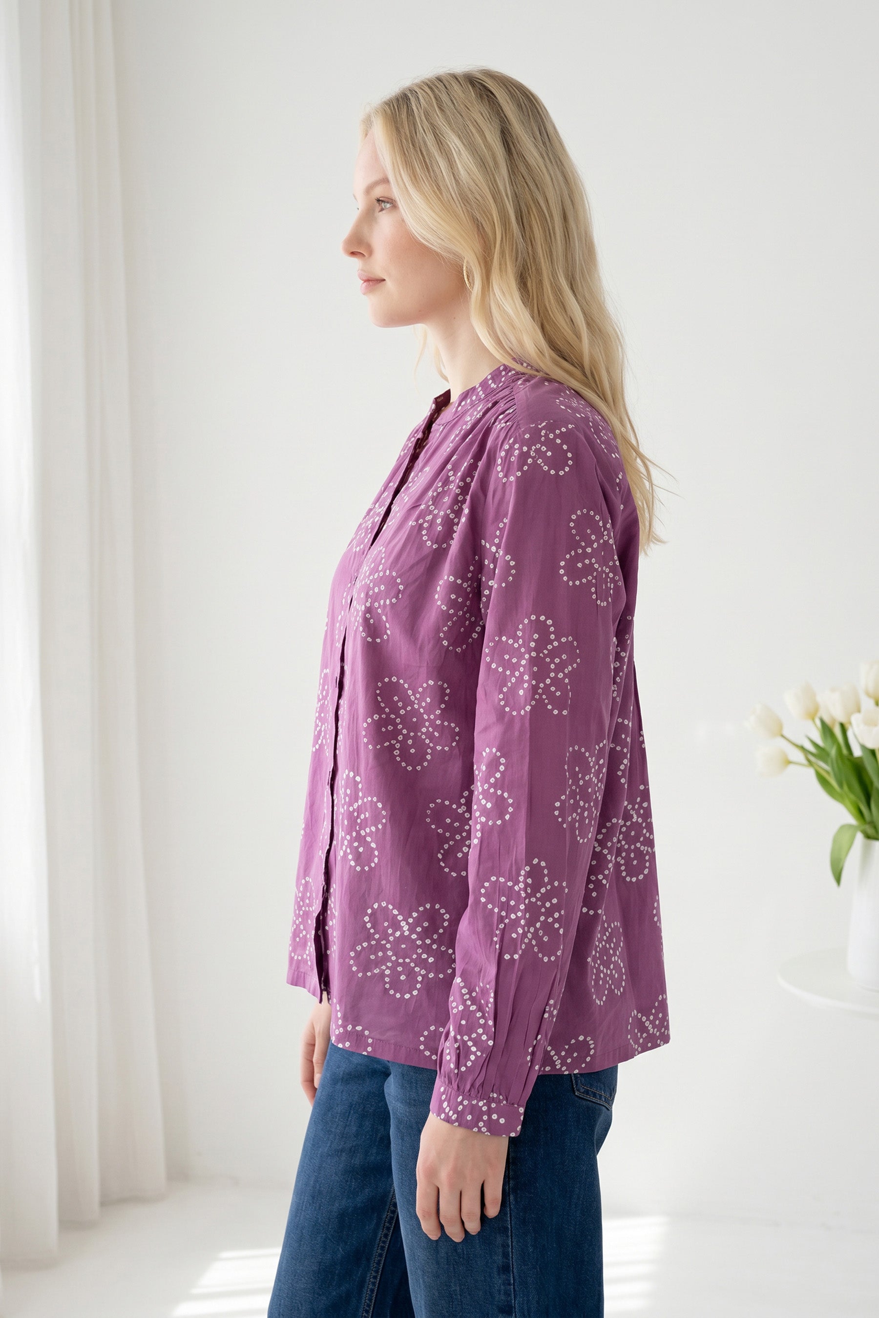 Purple Bandhani Bloom Shirt