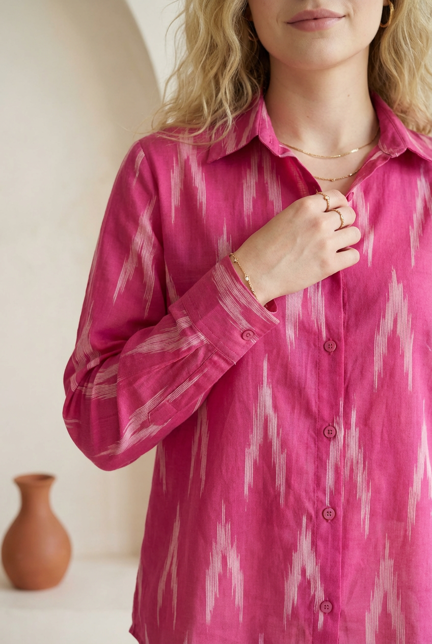 Berry Pink Ikat Shirt