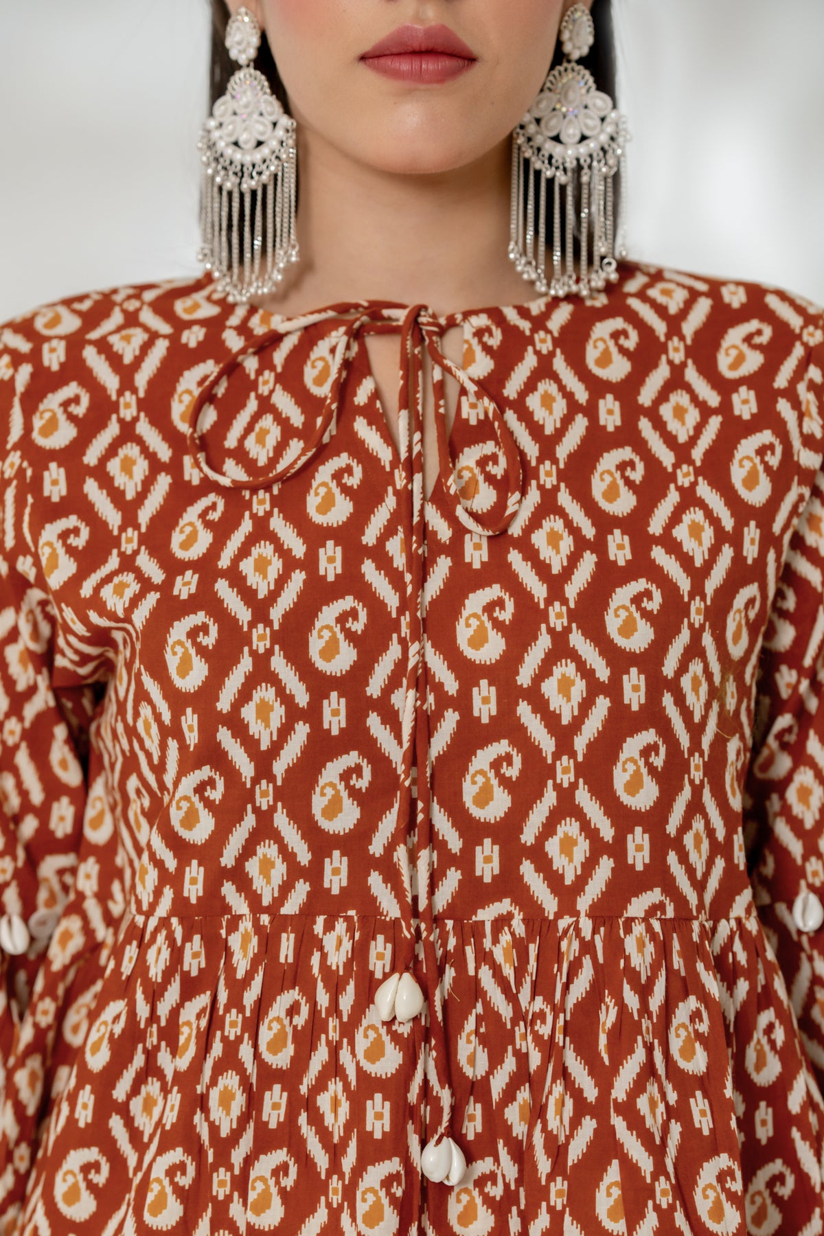 Rust Paisley Tunic Top