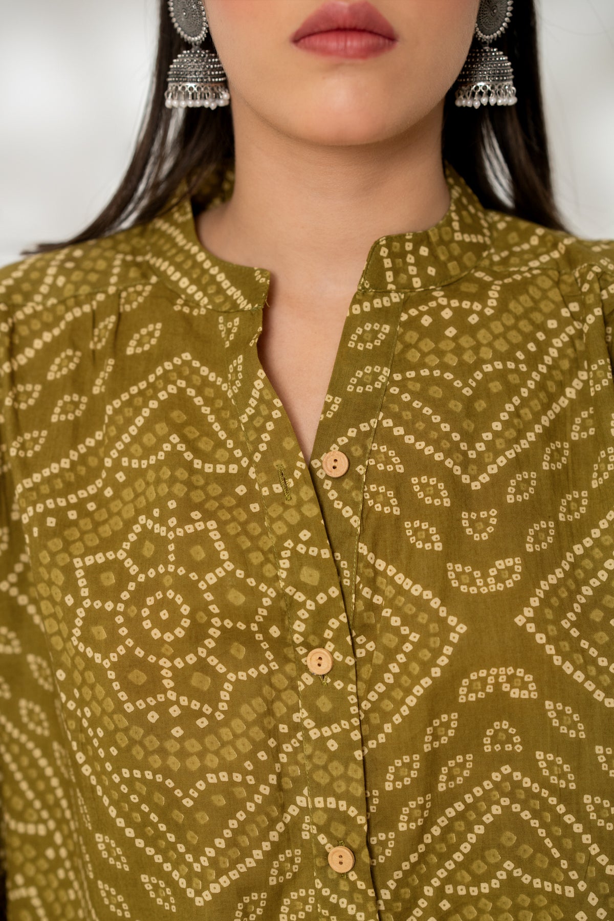 Green Bandhej Shirt