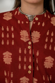 Maroon Drop Shoulder Shirt