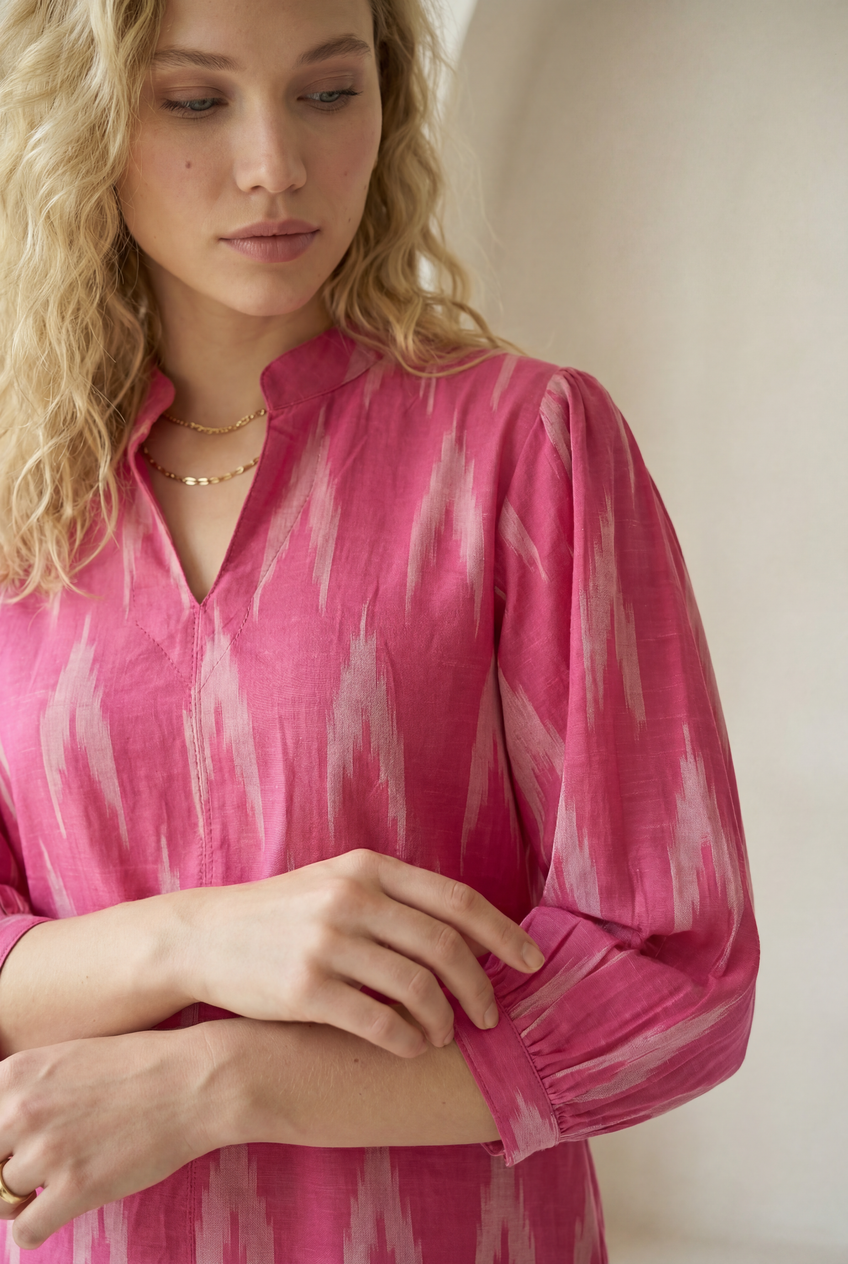 Berry Pink Ikat Top