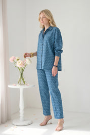 Blue Mosaic Batwing Co-ord Set