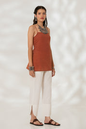 Maroon Strappy Kurti Set