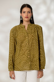 Green Bandhej Shirt