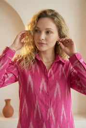 Berry Pink Ikat Shirt