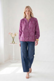 Purple Bandhani Bloom Shirt