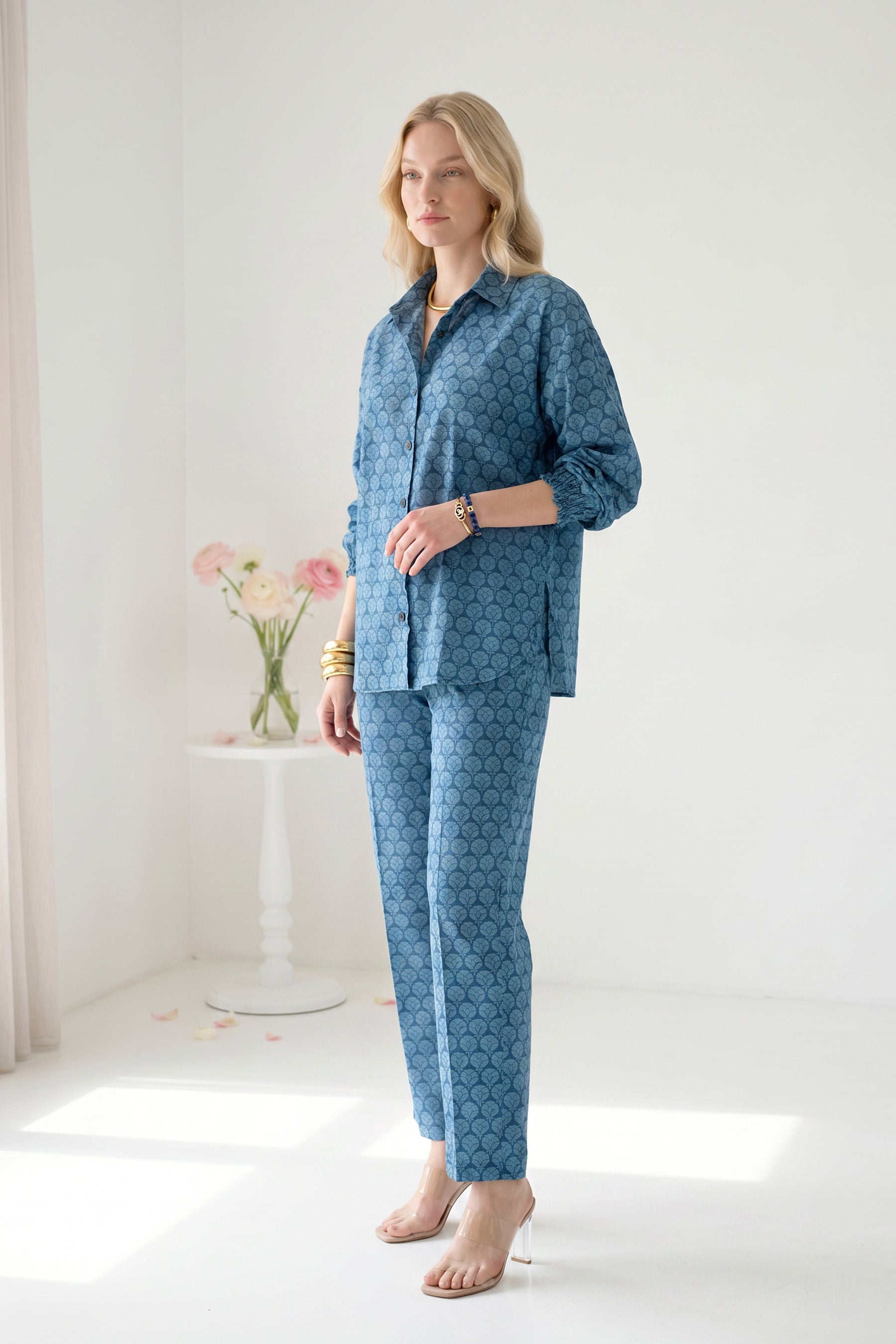 Blue Mosaic Batwing Co-ord Set