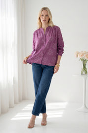 Purple Bandhani Bloom Shirt