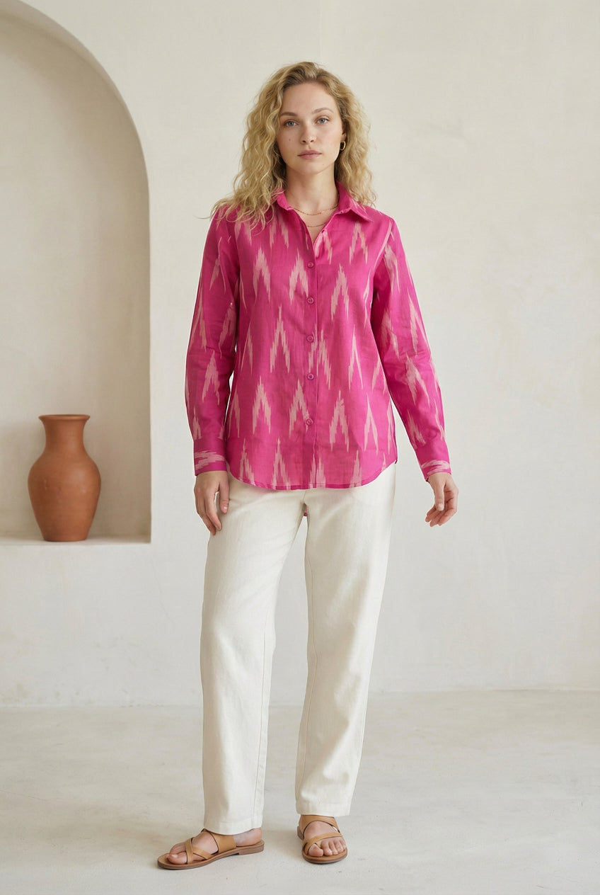 Berry Pink Ikat Shirt