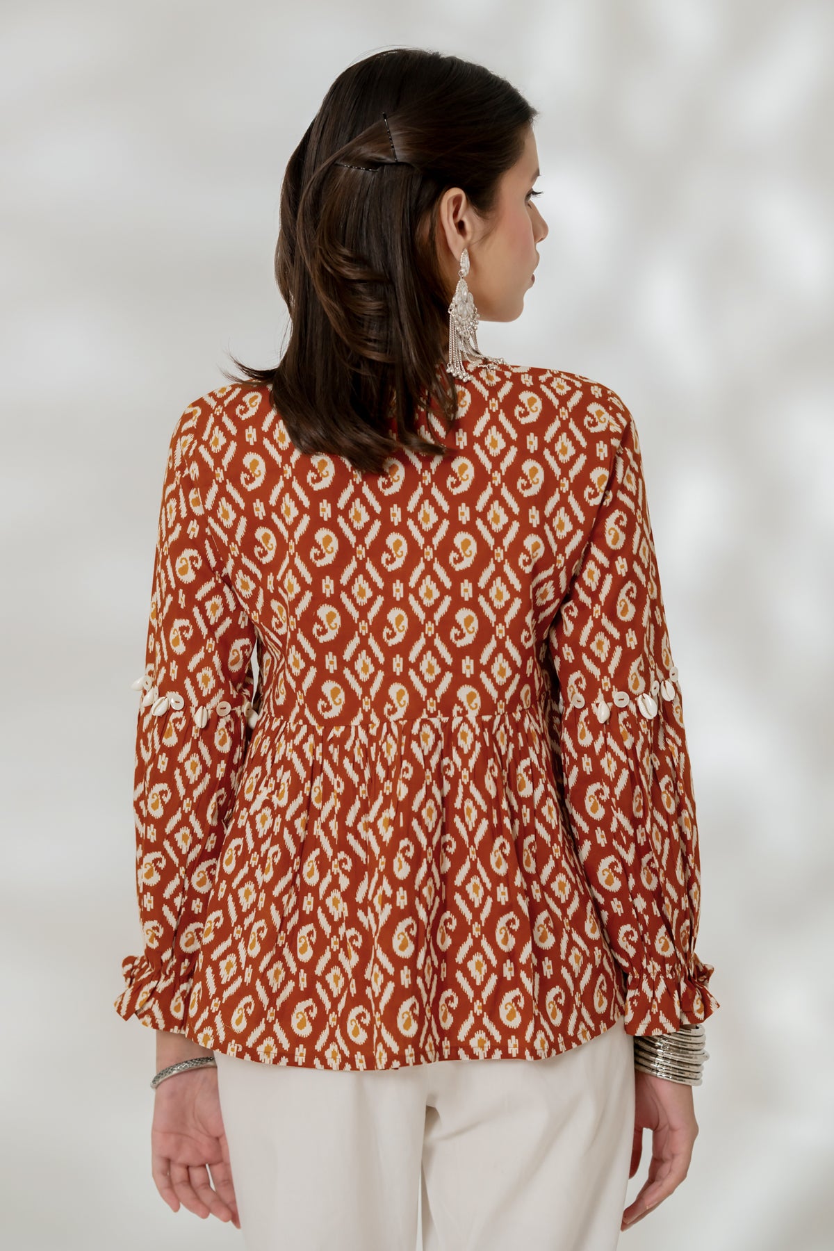 Rust Paisley Tunic Top