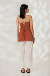 Maroon Strappy Kurti Set