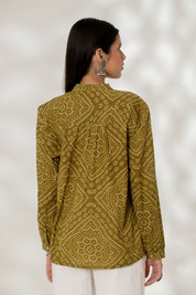Green Bandhej Shirt