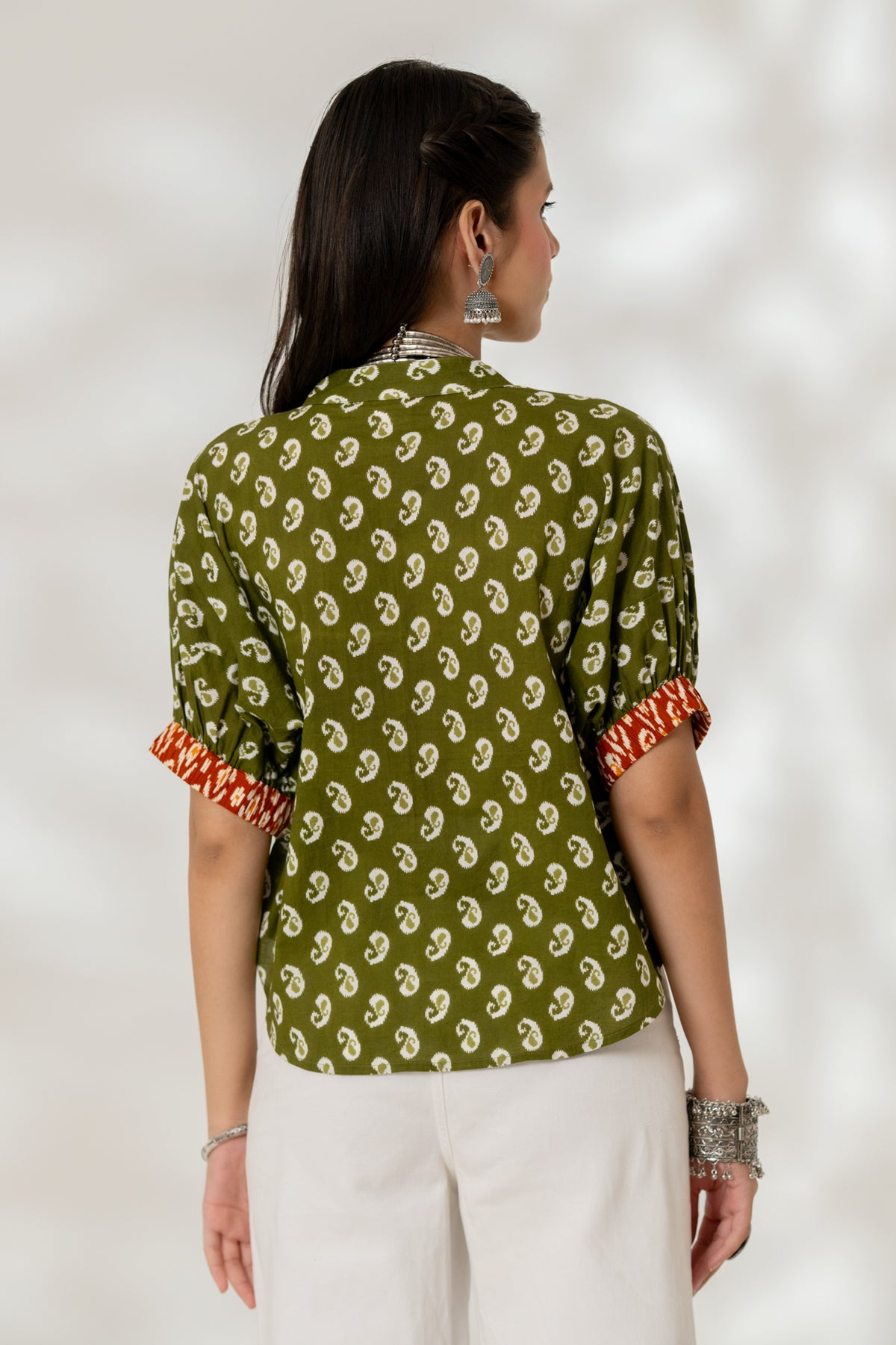 Olive Drop Shoulder Shirt
