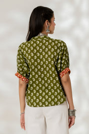 Olive Drop Shoulder Shirt