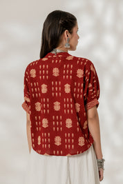 Maroon Drop Shoulder Shirt