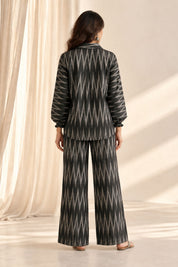 Charcoal Black Ikat Relaxed Co-Ord Set
