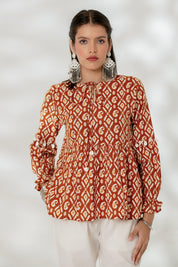 Rust Paisley Tunic Set