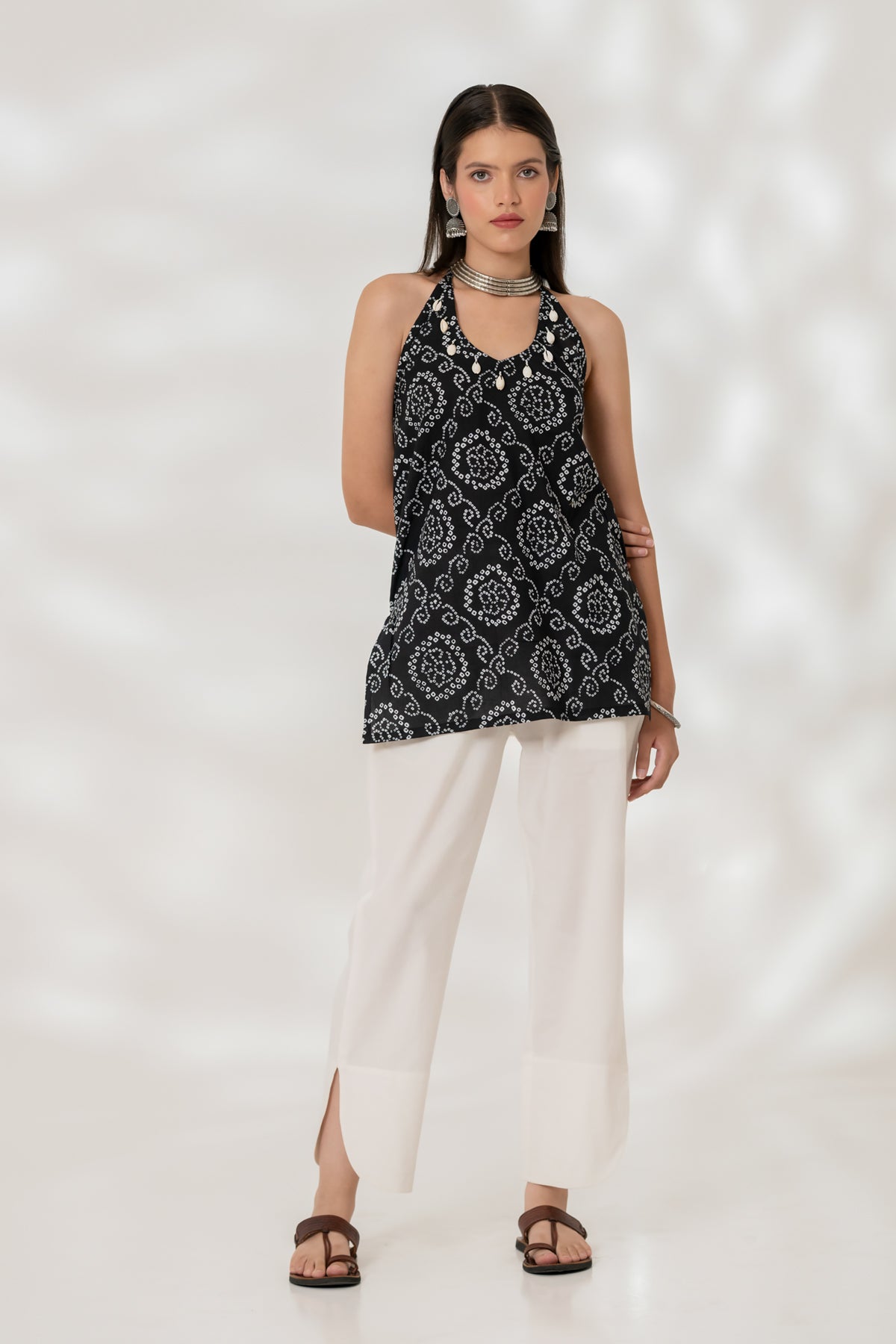 Black Bandhej Kurti