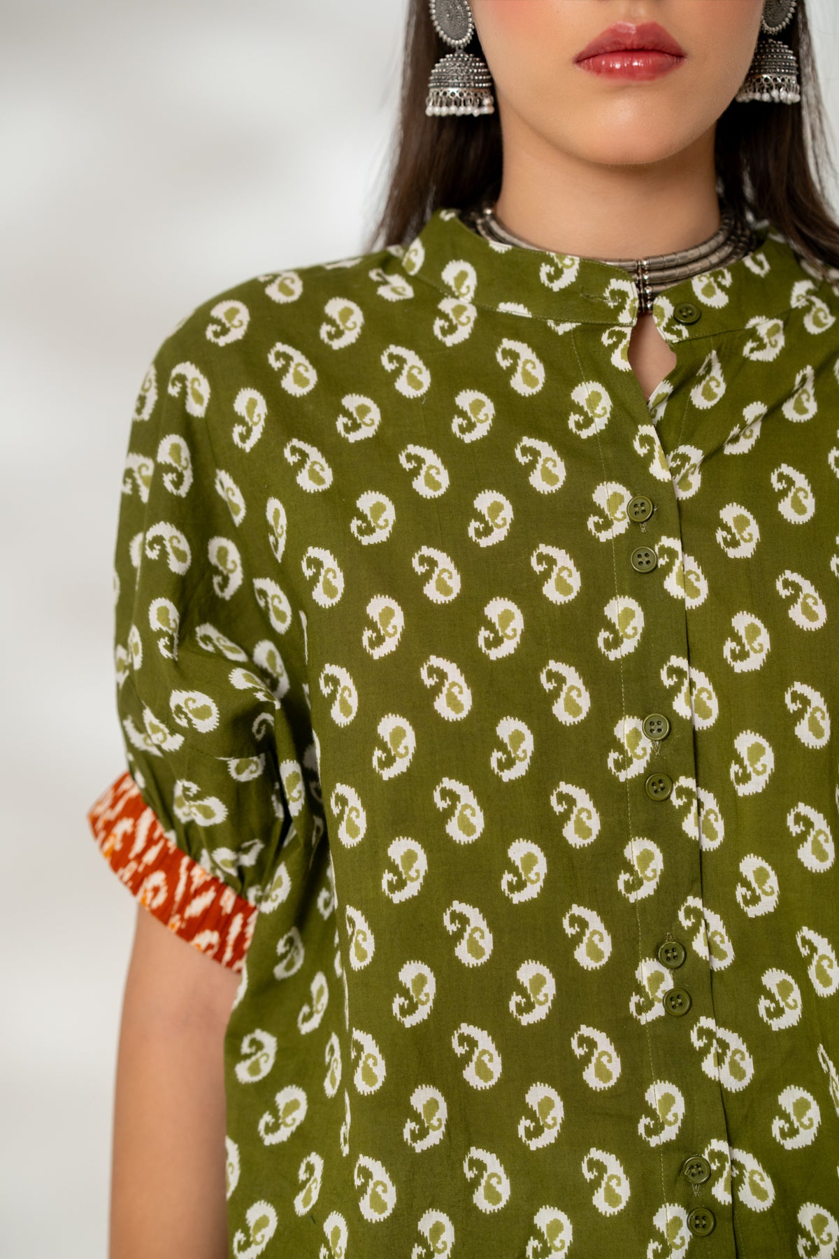 Olive Drop Shoulder Shirt