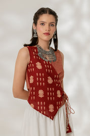 Maroon Wrap Top