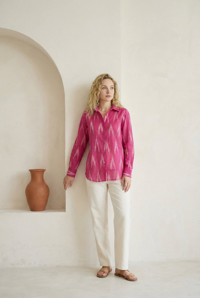 Berry Pink Ikat Shirt