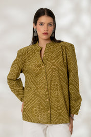 Green Bandhej Shirt