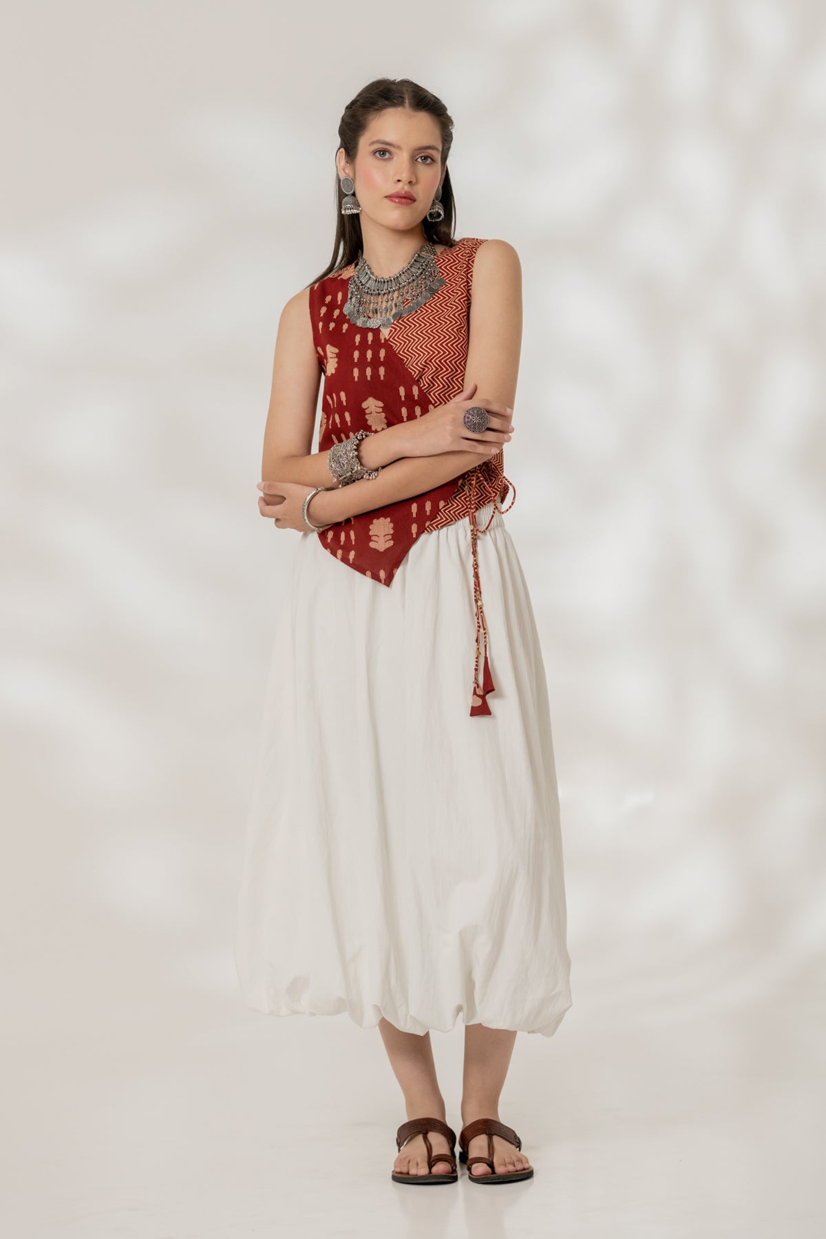 Maroon Wrap Top